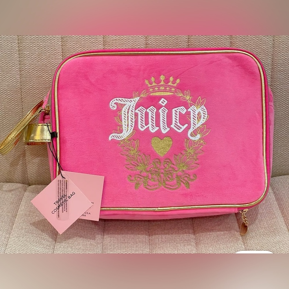 Juicy Couture Pink and Gold Cosmetic Bag